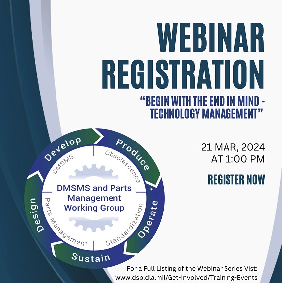 Mark Your Calendar for March 2024! The DSPO Webinar Series: Parts and Material Management Proven Processes Continues!