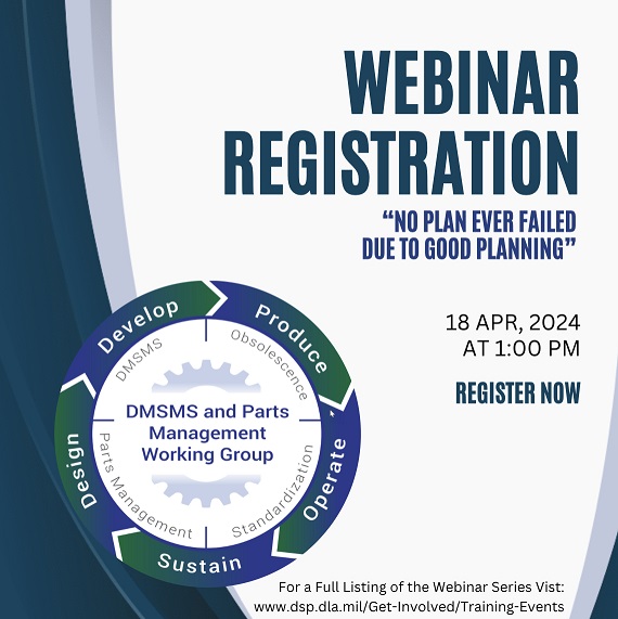 Registration is Now Open for the Next DSPO Webinar Series: Parts and Material Management Proven Processes